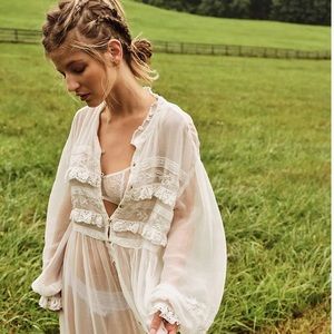Free People Amelia Lace Maxi Dress with Slip